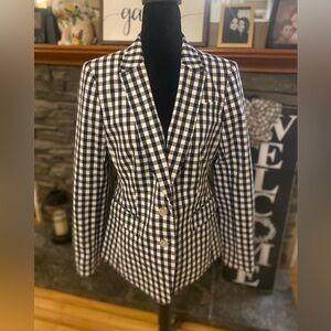 Banana Republic Black and White Gingham Blazer